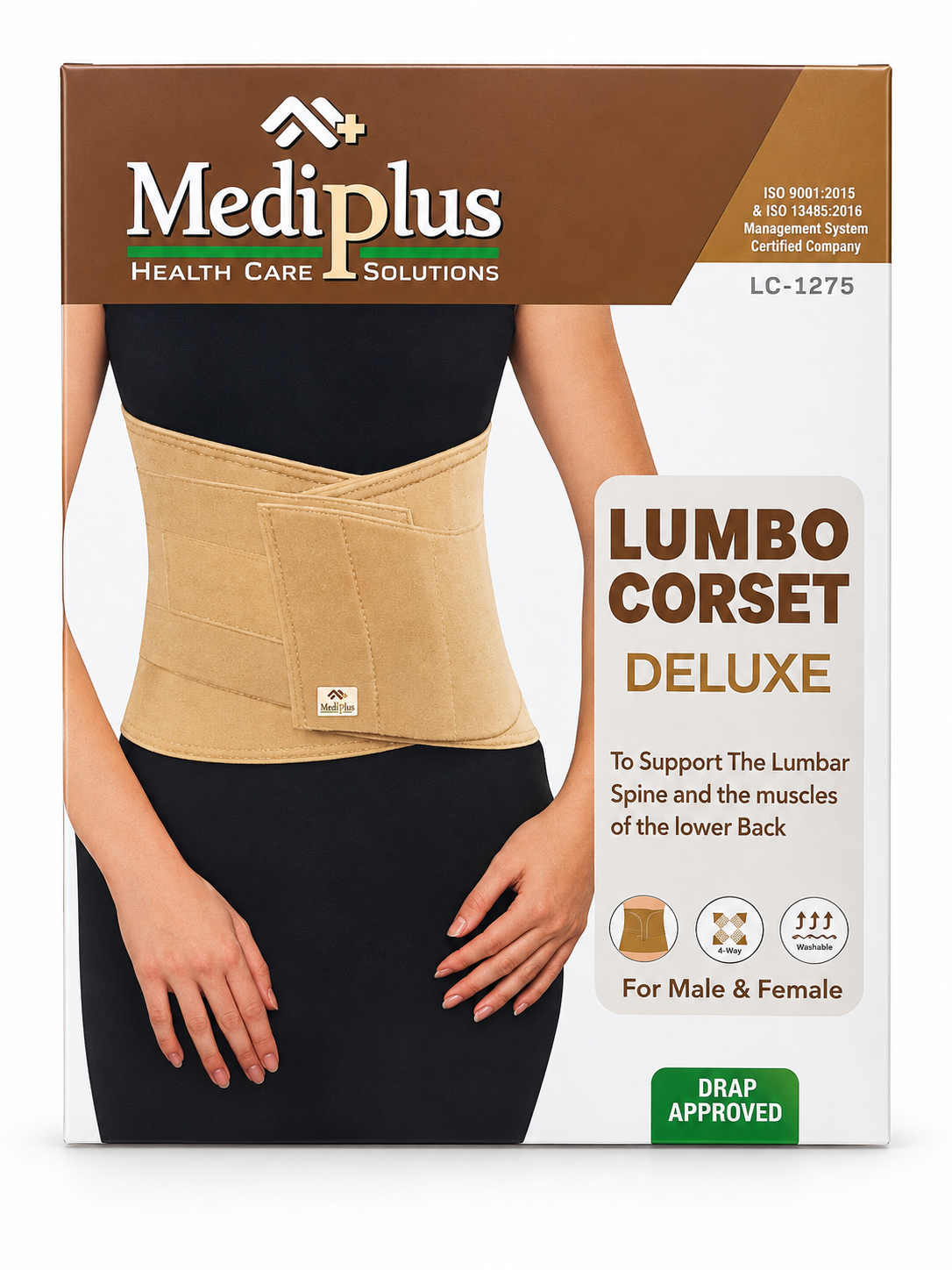 Mediplus Lumbo Corset Deluxe (LC-1275) – Breathable Lumbar Support Belt for Men & Women